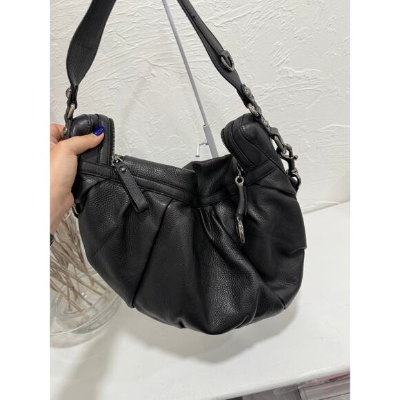 Gucci Leather Pleated Horsebit Accent Icon Bit Medium Shoulder Hobo Bag Black - Picture 1 of 5